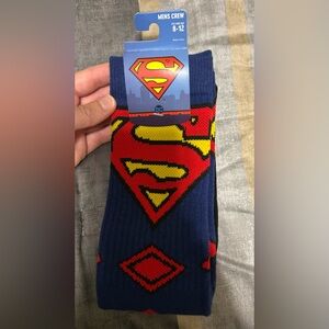 NWT Bioworld Superman Symbol Men’s Crew Socks - Size 8-12